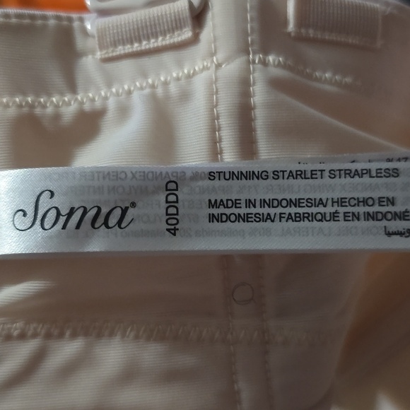 Soma Stunning Starlet Strapeless Light Pink 40DDD Bra NWT - Picture 7 of 10